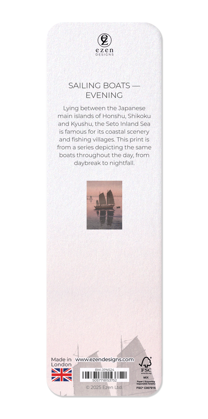 Ezen - Sailing Boats — Evening - Bookmark - Back