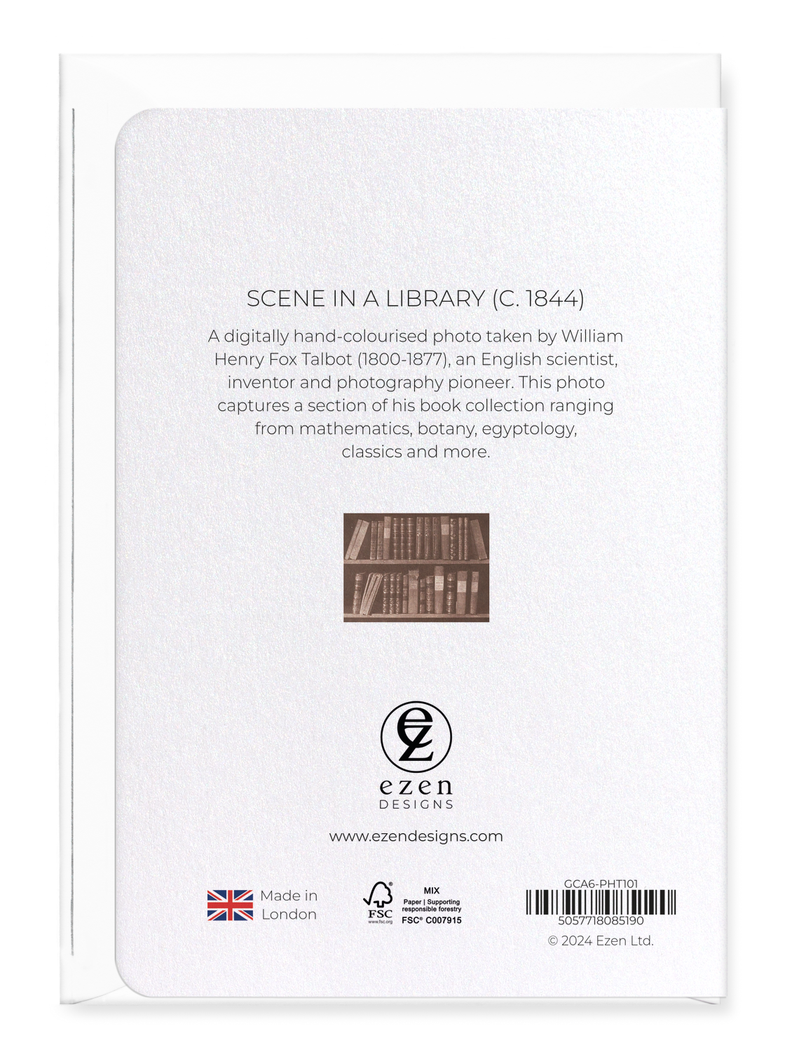 Ezen - Scene in a Library (c. 1844) - Greeting Card - Back