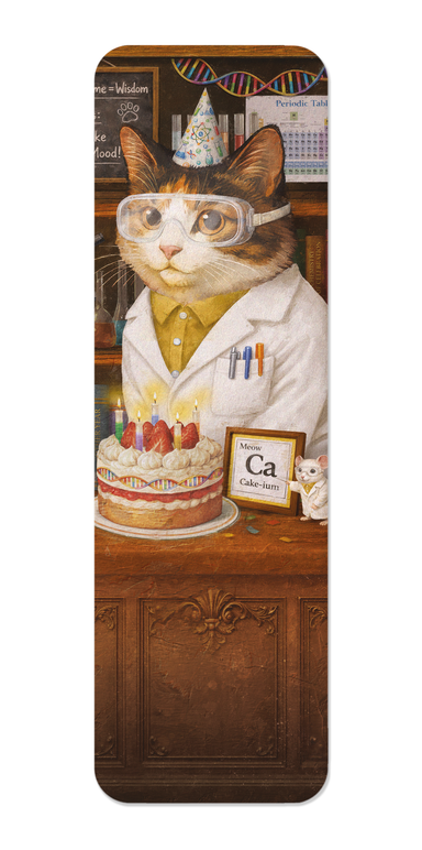 Ezen - Science birthday tabby classic cat - Bookmark - Front