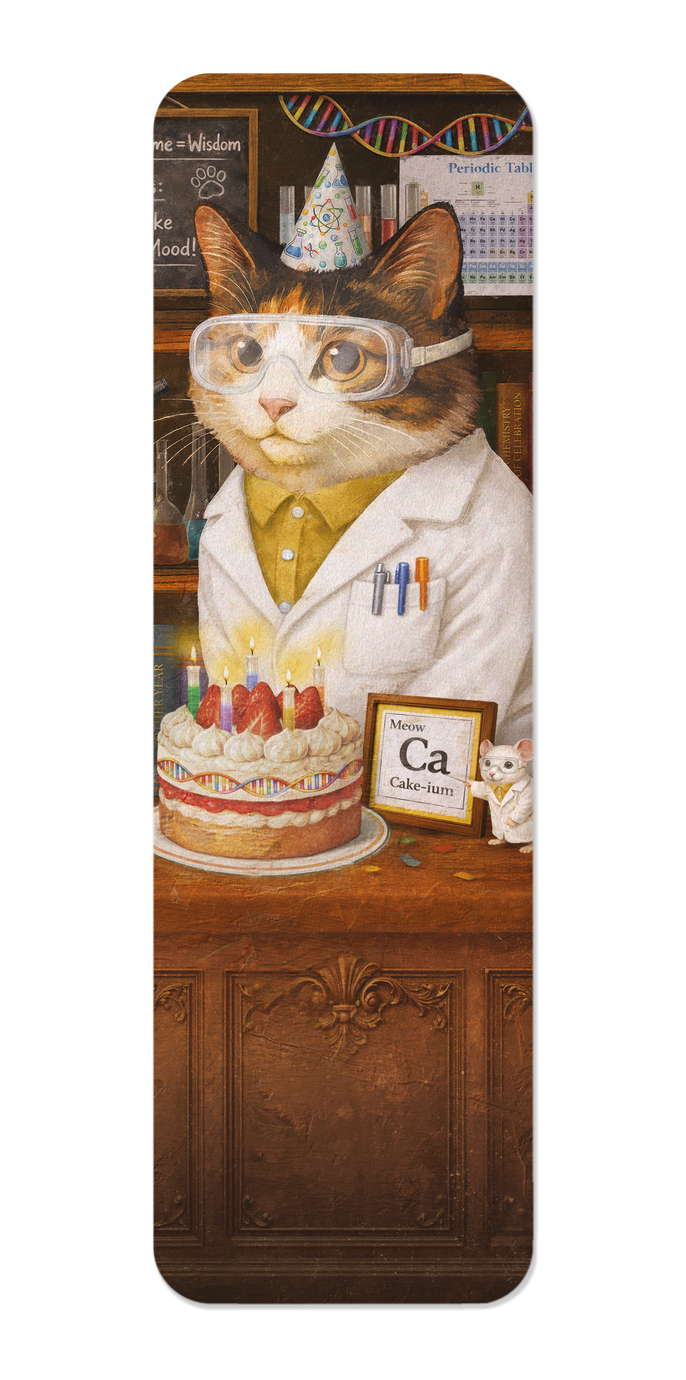 Ezen - Science birthday tabby classic cat - Bookmark - Front