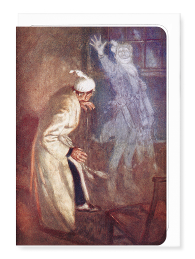 Ezen - Scrooge and Ghost (c.1911) - Greeting Card - Front