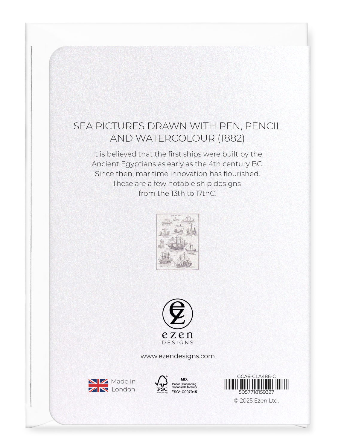 Ezen - Sea Pictures Drawn with Pen, Pencil and Watercolour (1882) - Greeting Card - Back