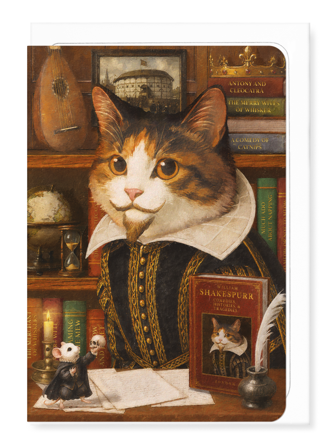 Ezen - Shakespeare Classic Cat - Greeting Card - Front
