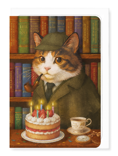 Ezen - Sherlock Birthday Classic Cat - Greeting Card - Front