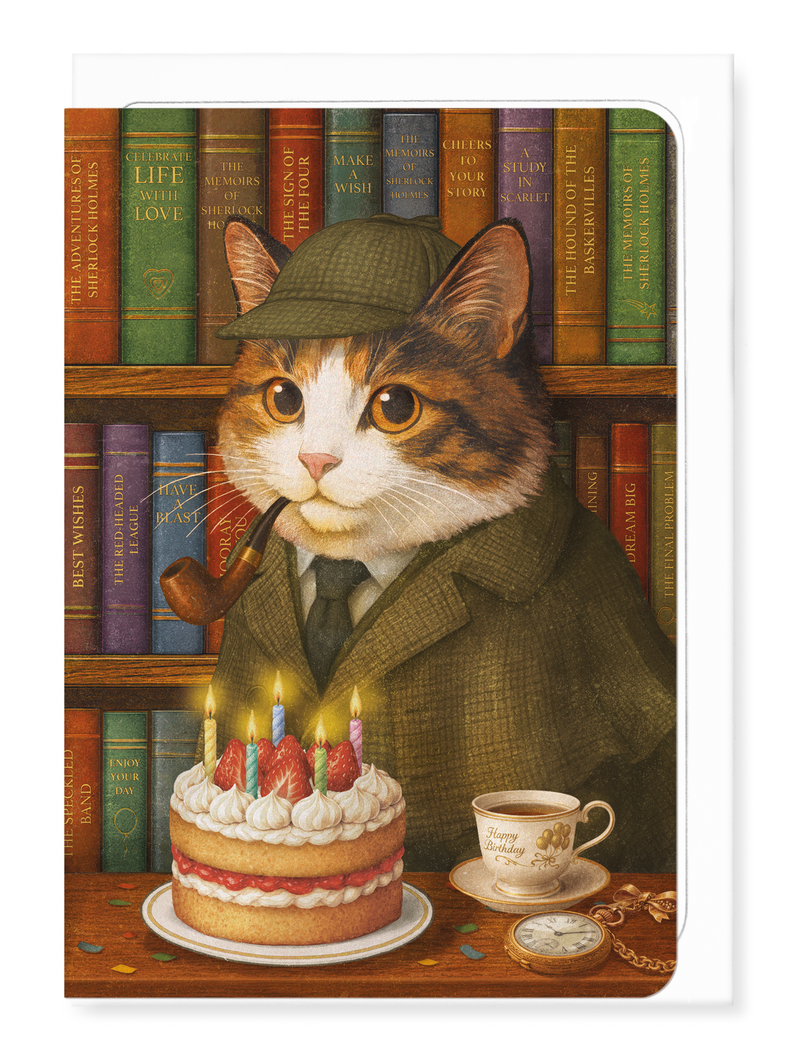 Ezen - Sherlock Birthday Classic Cat - Greeting Card - Front