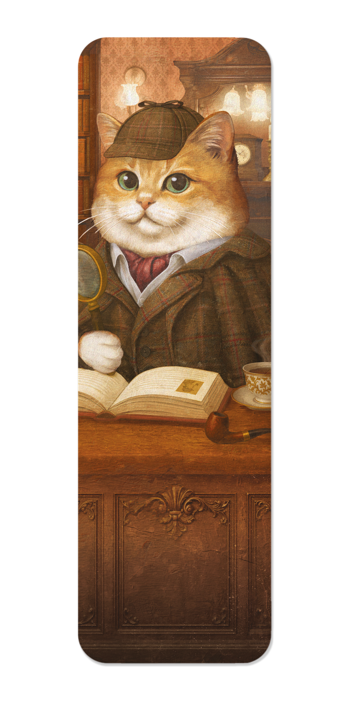 Ezen - Sherlock Ginger Classic Cat - Bookmark - Front