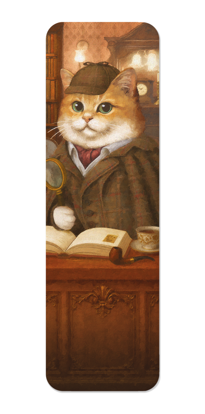 Ezen - Sherlock Ginger Classic Cat - Bookmark - Front