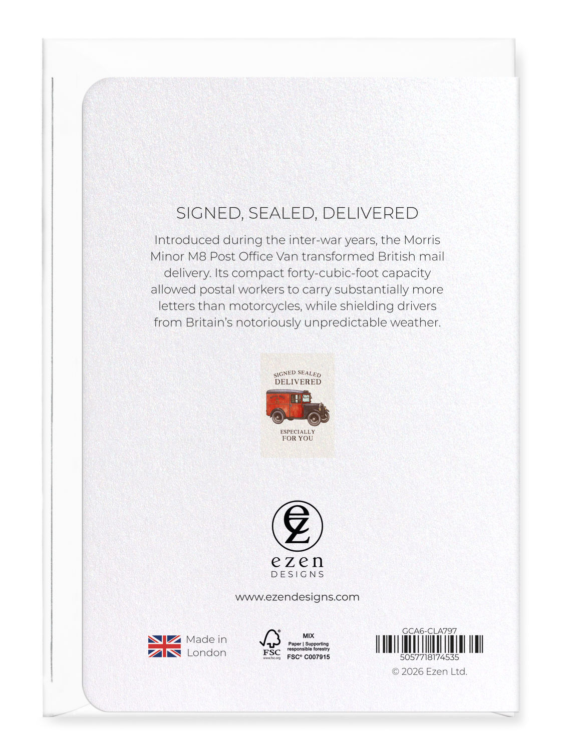 Ezen - Signed, Sealed, Delivered - Greeting Card - Back