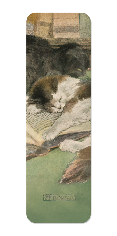 Ezen - Sleeping Cats and Books (1903) - Bookmark - Front