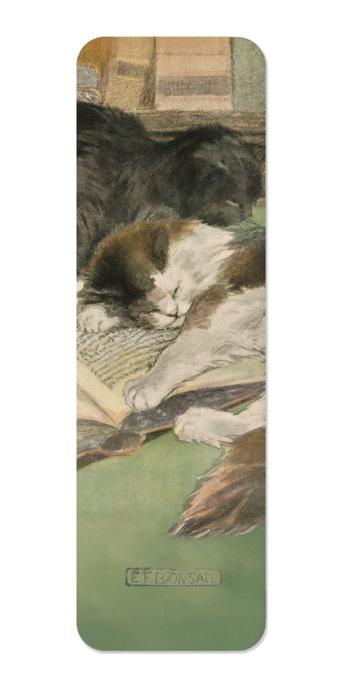 Ezen - Sleeping Cats and Books (1903) - Bookmark - Front