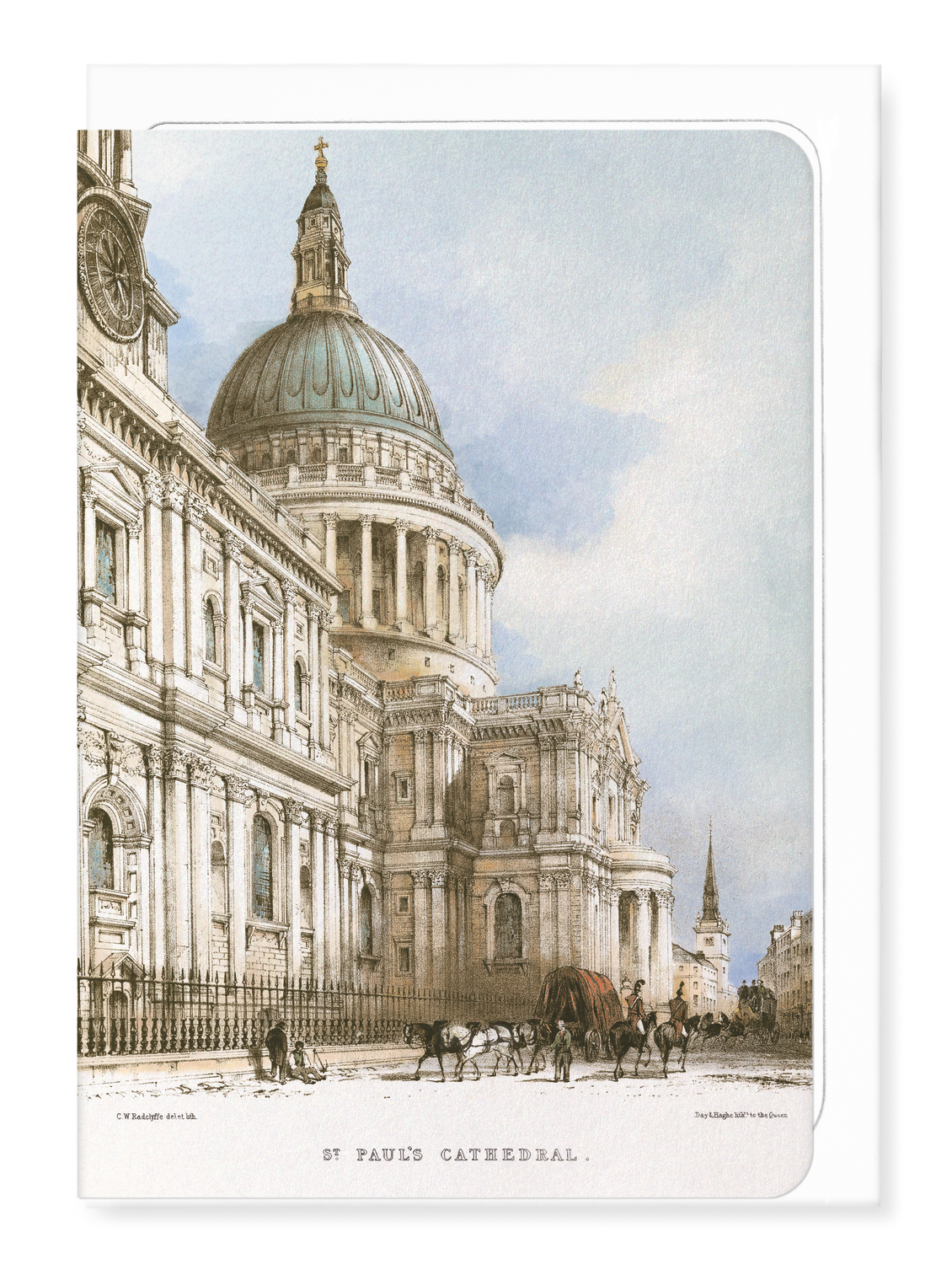 Ezen - South West View of St Paul’s (1842) - Day - Greeting Card - Front