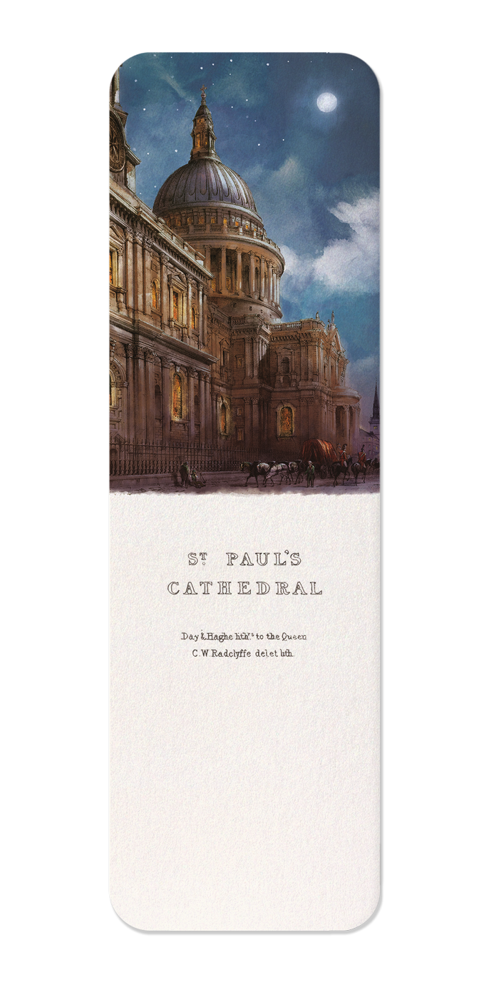 Ezen - South West View of St Paul’s (1842) - Night - Bookmark - Front
