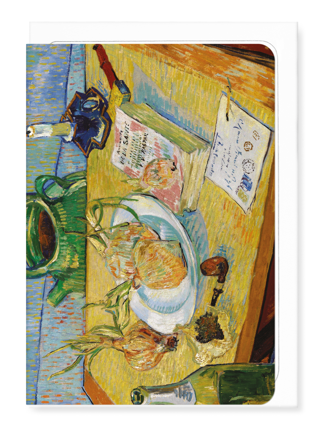 Ezen - Still life with a plate of onions (1889) - Greeting Card - Front