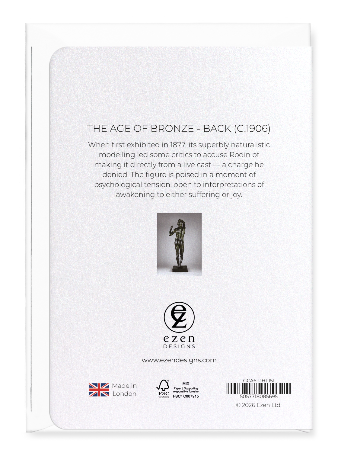 Ezen - The Age of Bronze - Back (c.1906) - Greeting Card - Back