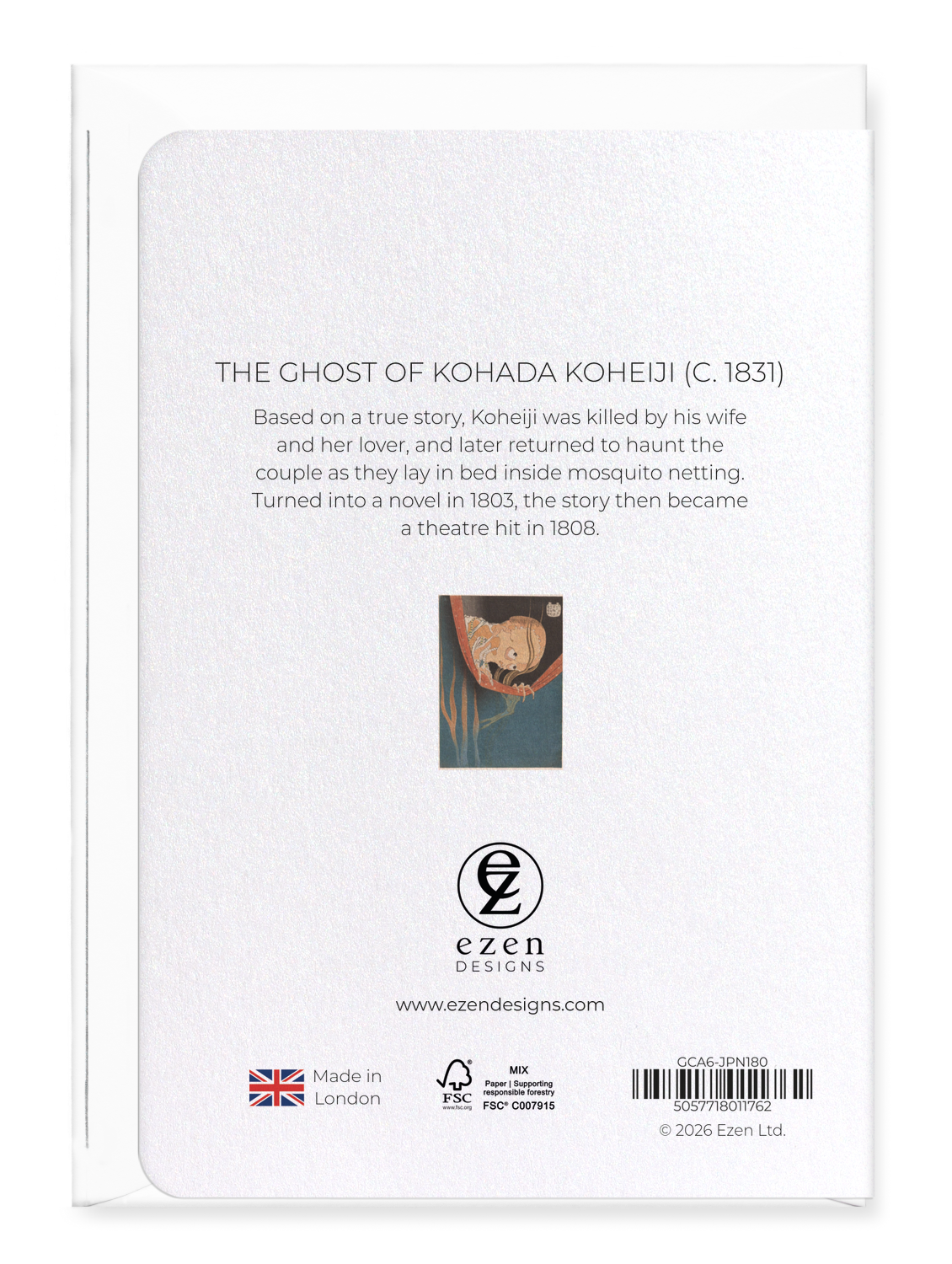 Ezen - The Ghost of Kohada Koheiji (c. 1831) - Greeting Card - Back