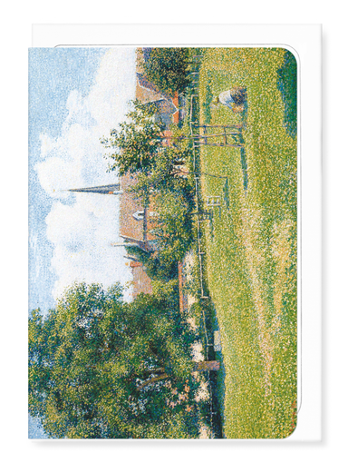Ezen - The House of the Deaf Woman and the Belfry at Eragny (1886) - Greeting Card - Front