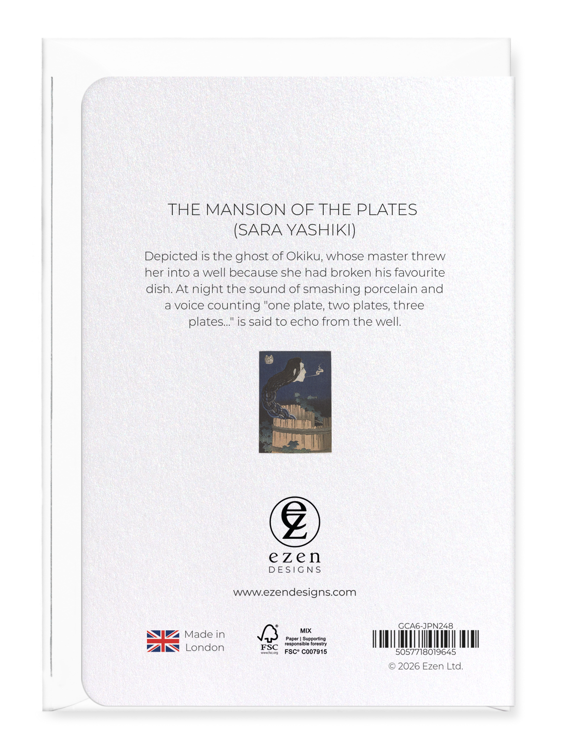Ezen - The Mansion of the Plates (Sara yashiki) - Greeting Card - Back