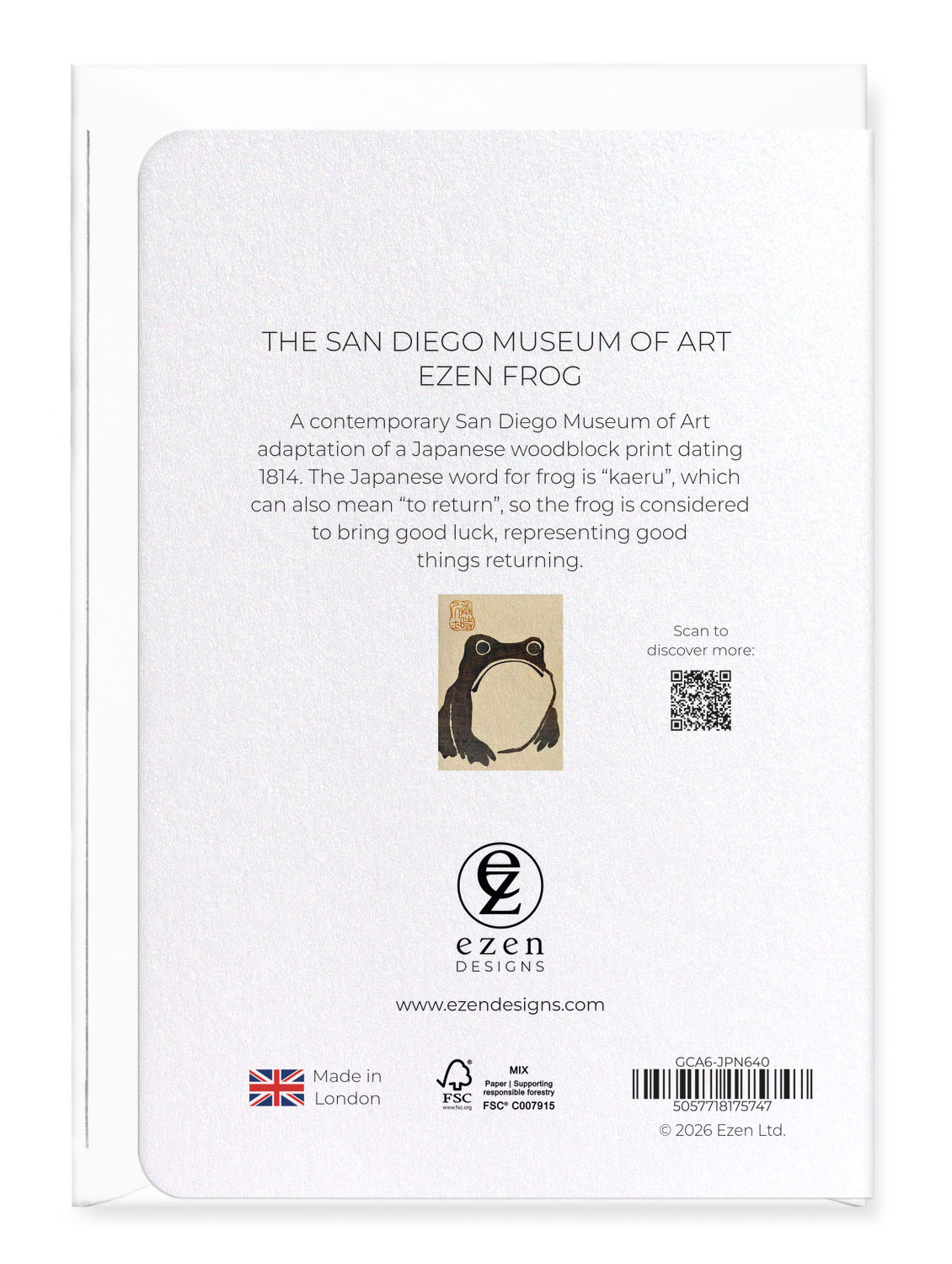 Ezen - The San Diego Museum of Art Ezen Frog - Greeting Card - Back