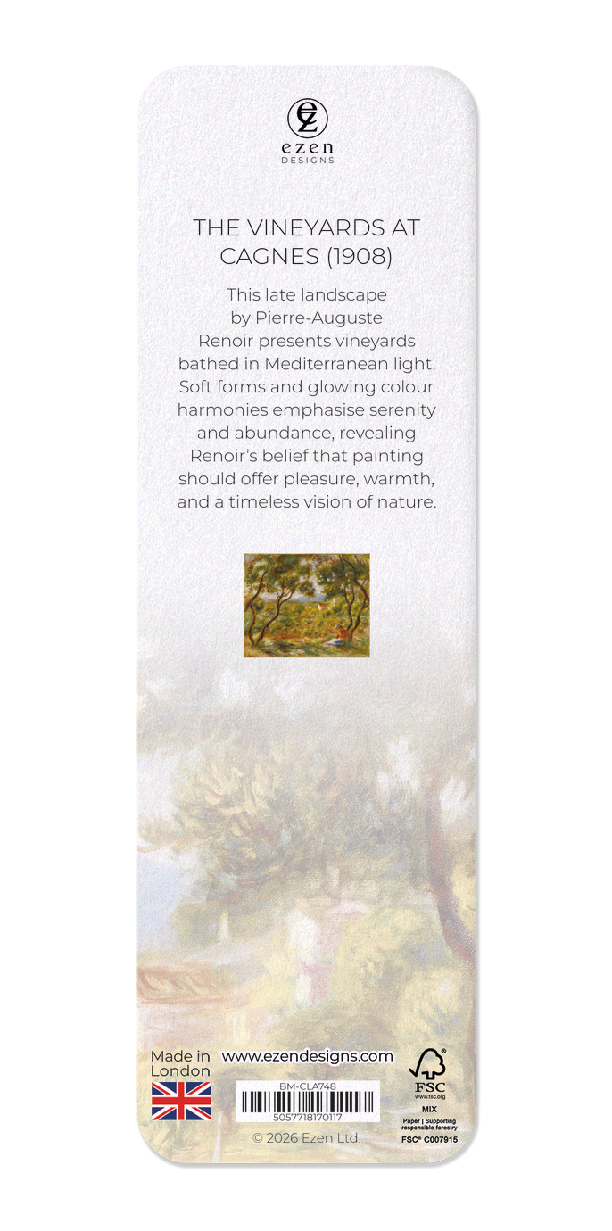Ezen - The Vineyards at Cagnes (1908) - Bookmark - Back