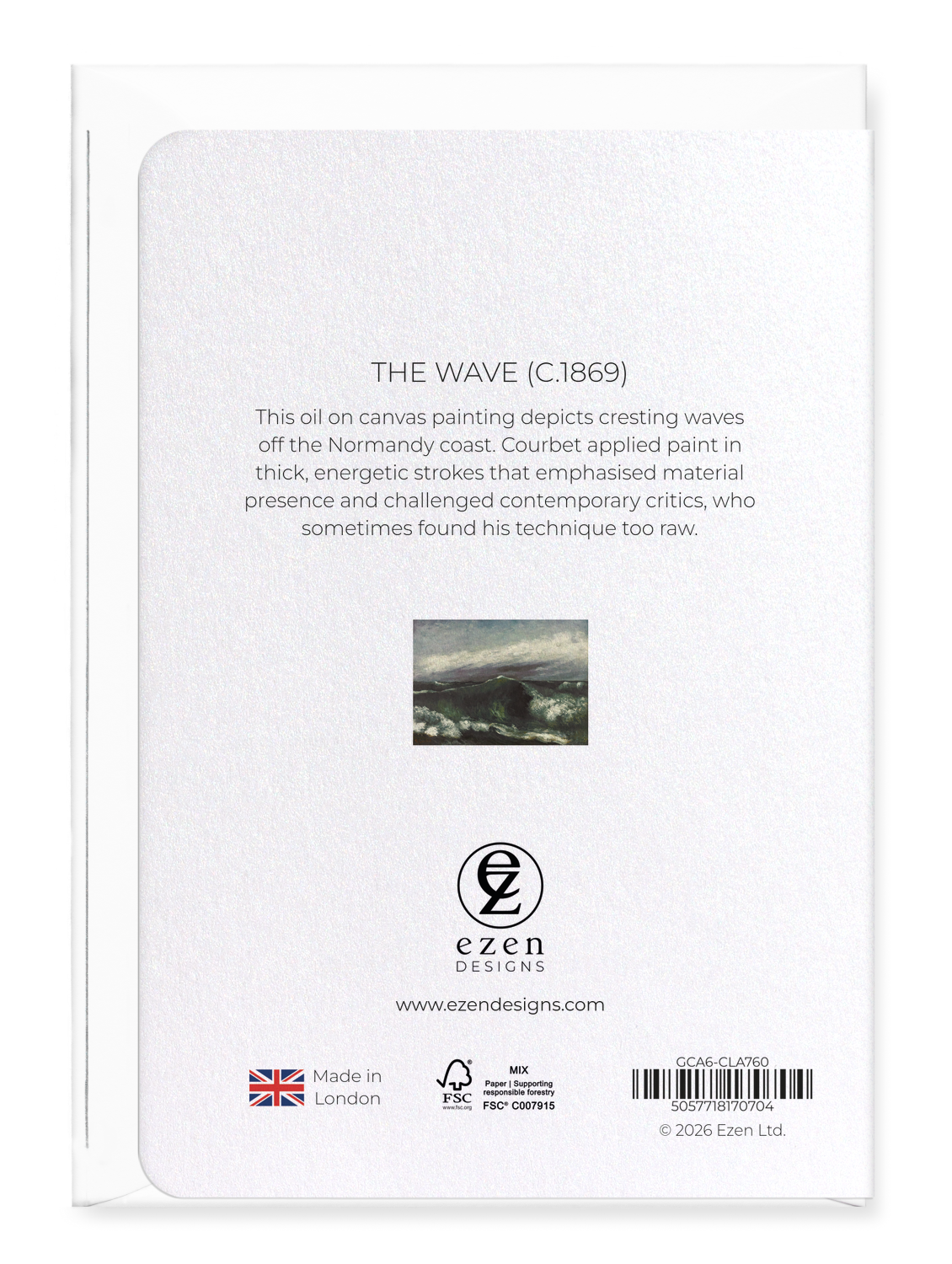 Ezen - The Wave (c.1869) - Greeting Card - Back