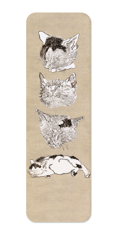 Ezen - Three Cat Heads (c.1880) - Bookmark - Front