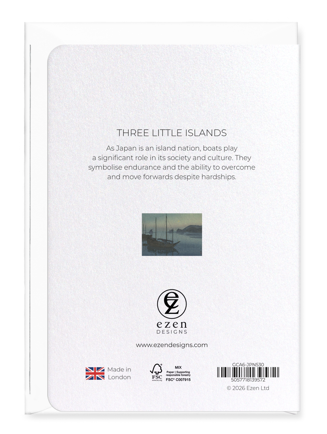 Ezen - Three Little Islands - Greeting Card - Back