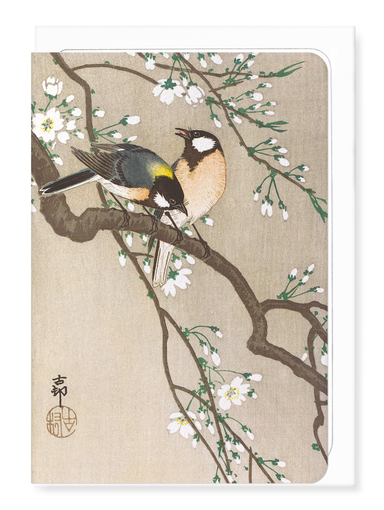 Ezen - Tit birds on cherry branch - Greeting Card - Front