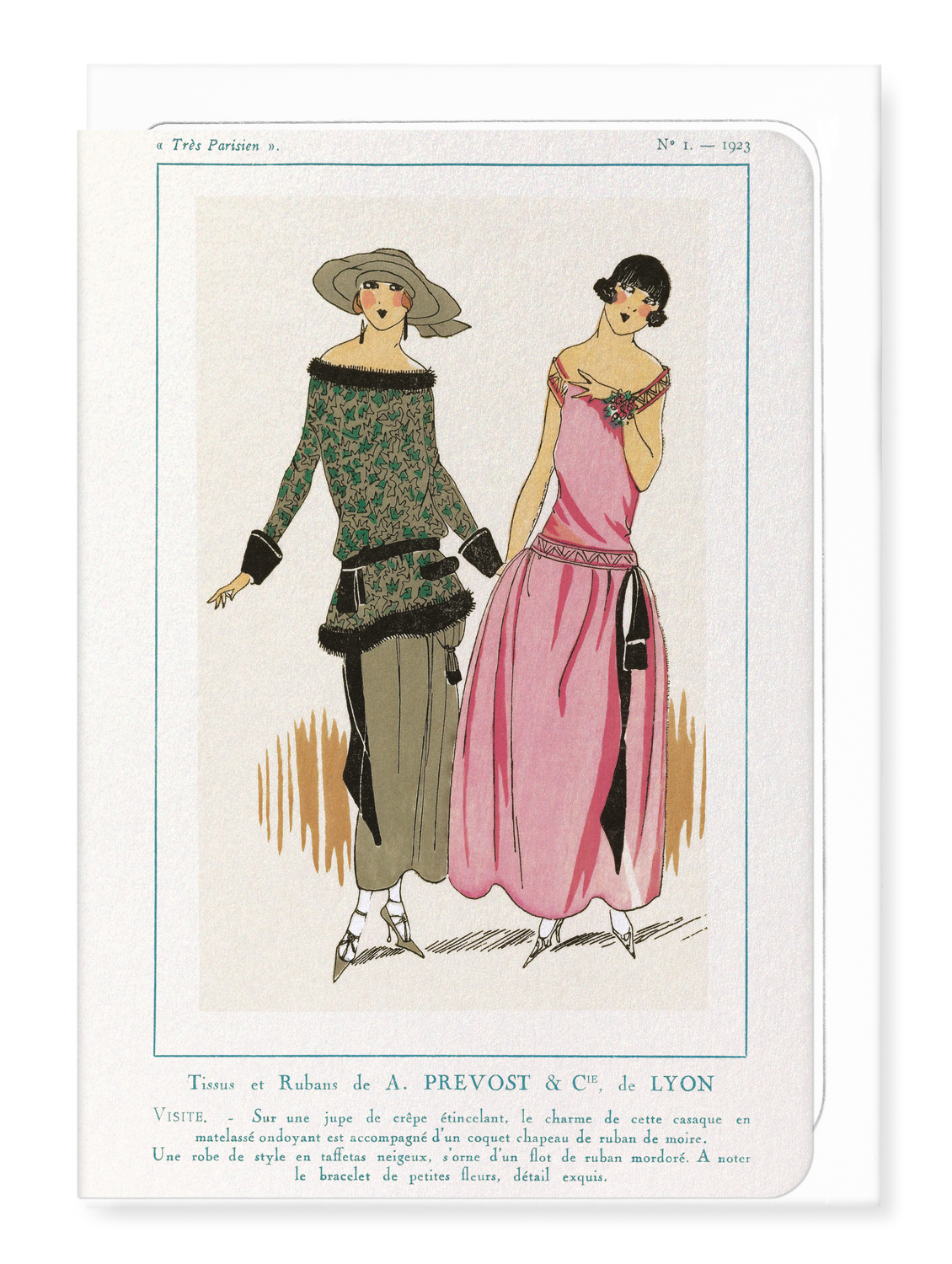 Ezen - Très Parisien - Tissus et Rubans (1923) - Greeting Card - Front