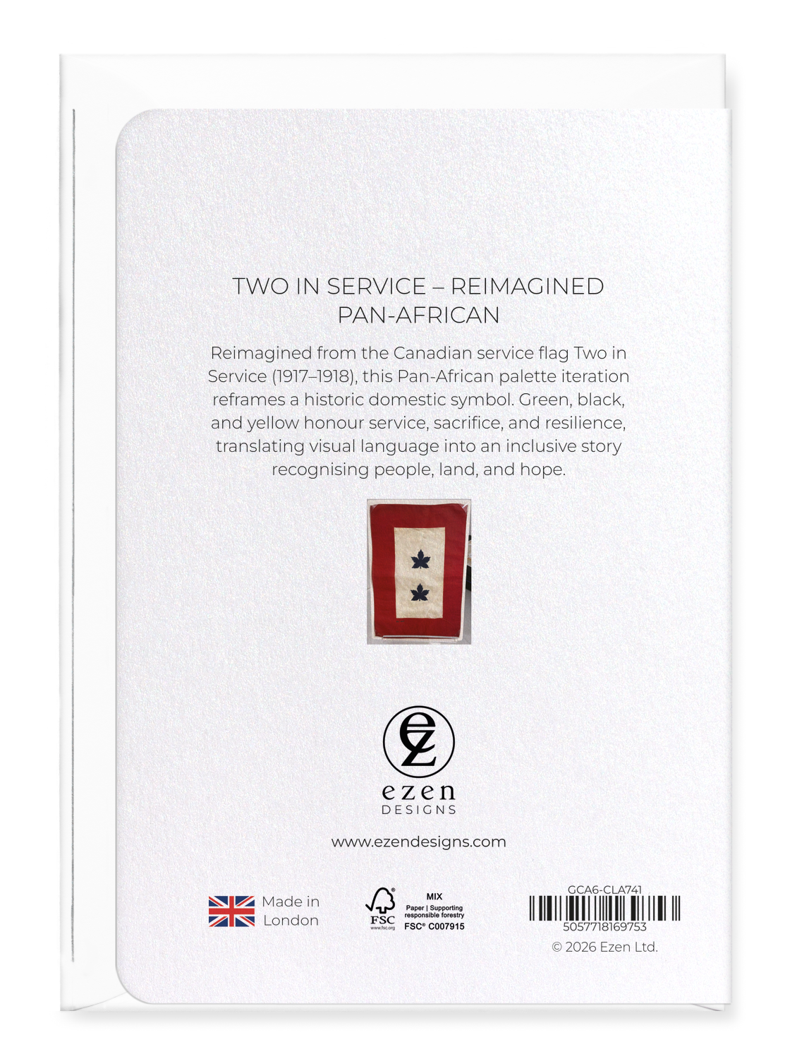 Ezen - Two in Service – Reimagined Pan-African - Greeting Card - Back