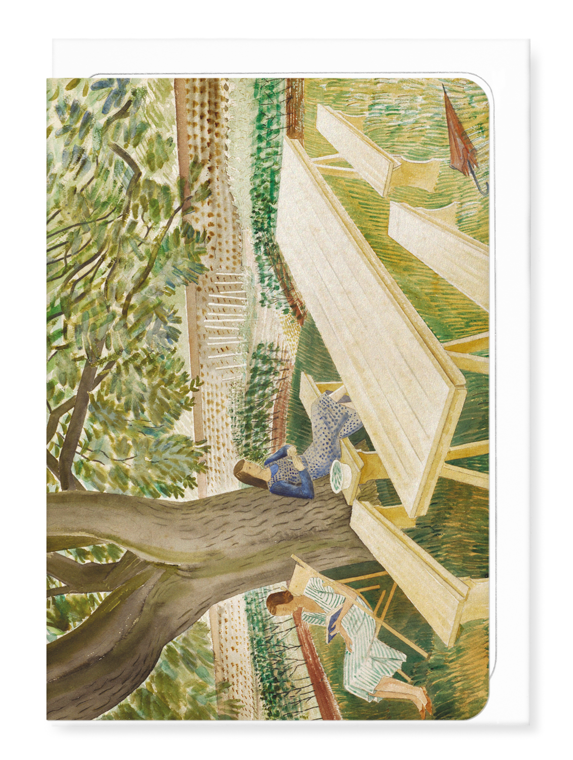 Ezen - Two Women in a Garden (1933) - Greeting Card - Front