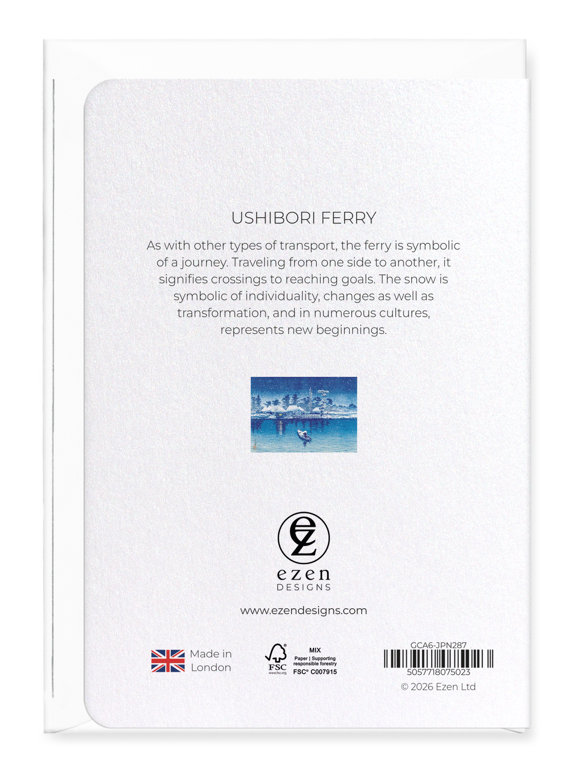 Ezen - Ushibori ferry - Greeting Card - Back