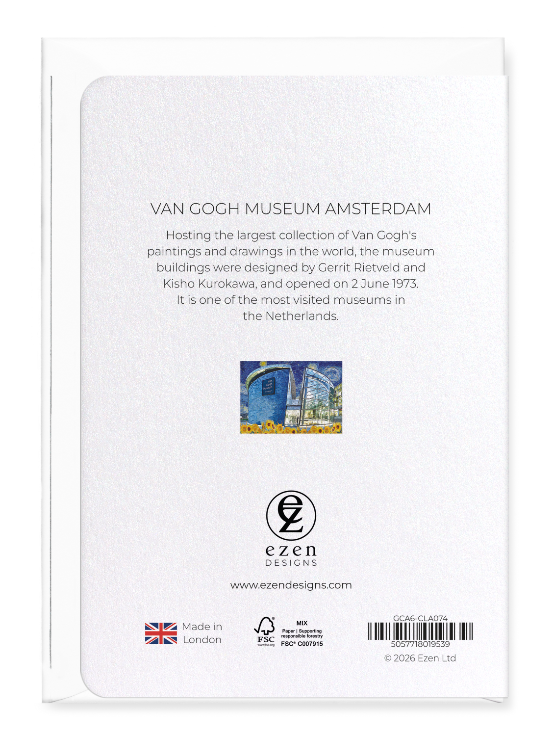 Ezen - Van gogh museum amsterdam - Greeting Card - Back