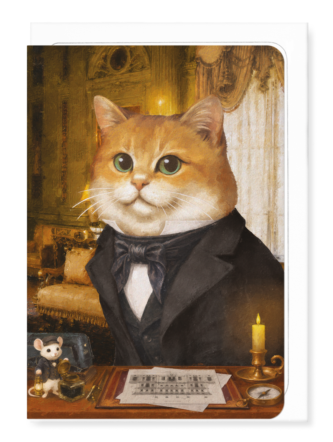 Ezen - Vanderbilt Ginger Classic Cat - Greeting Card - Front