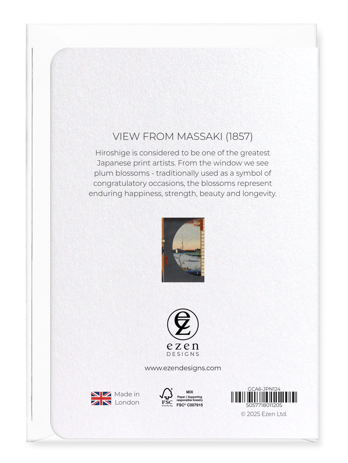 Ezen - View from Massaki (1857) - Greeting Card - Back