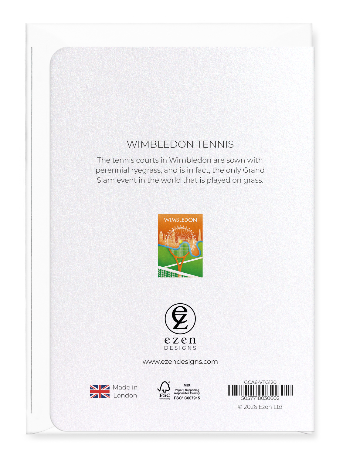 Ezen - Wimbledon tennis - Greeting Card - Back