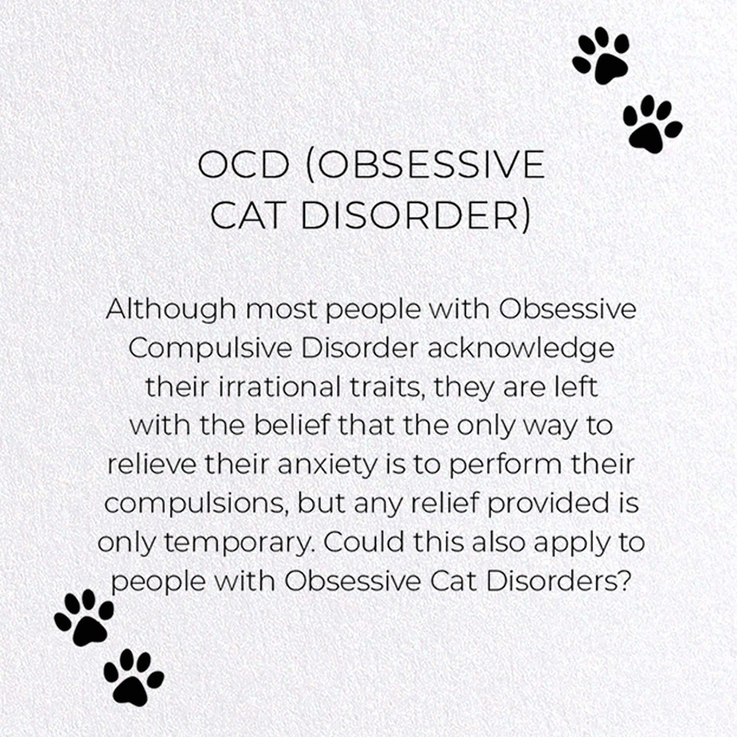 Japanese Greeting Card OCD Obsessive Cat Disorder Ezen Designs