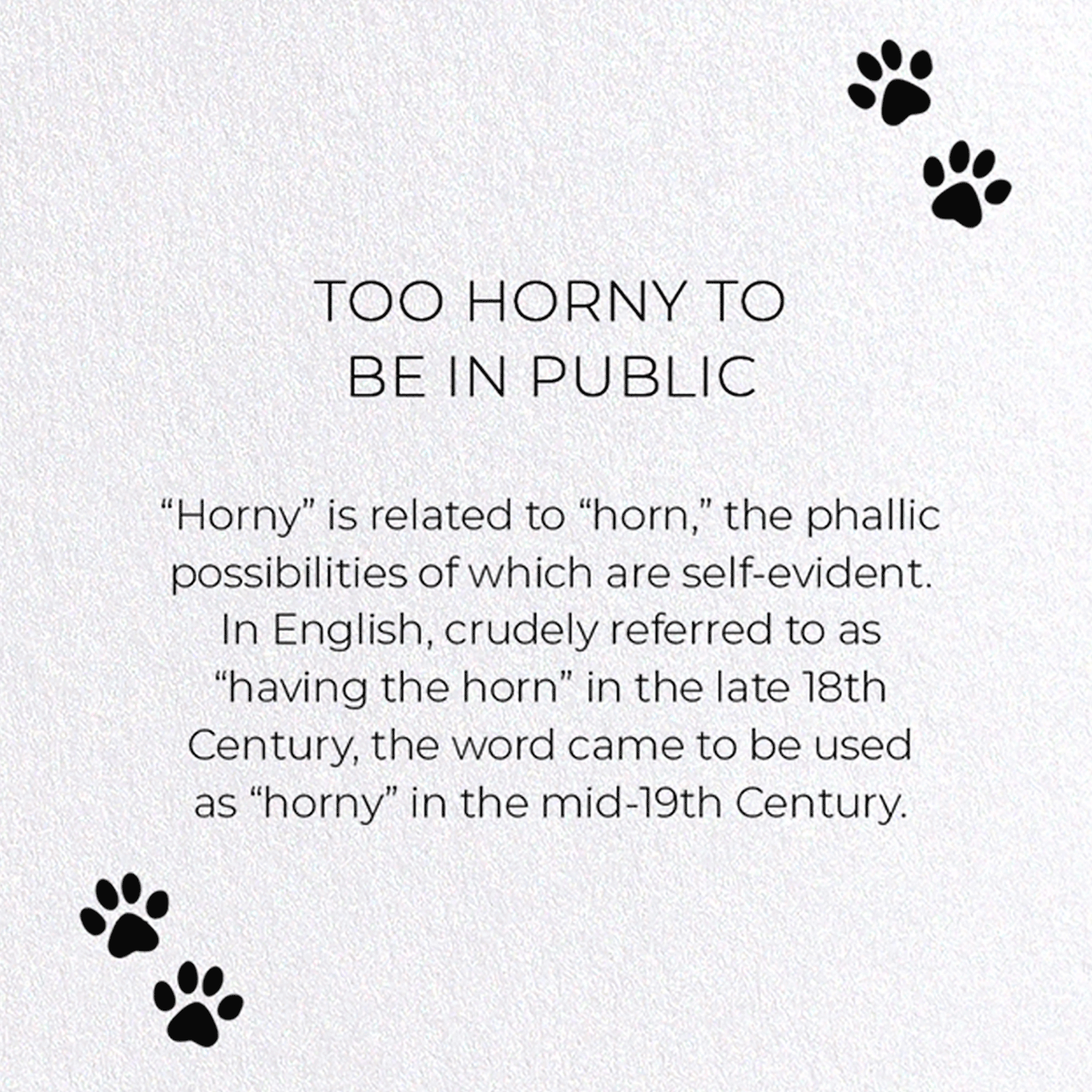 TOO HORNY TO BE IN PUBLIC
