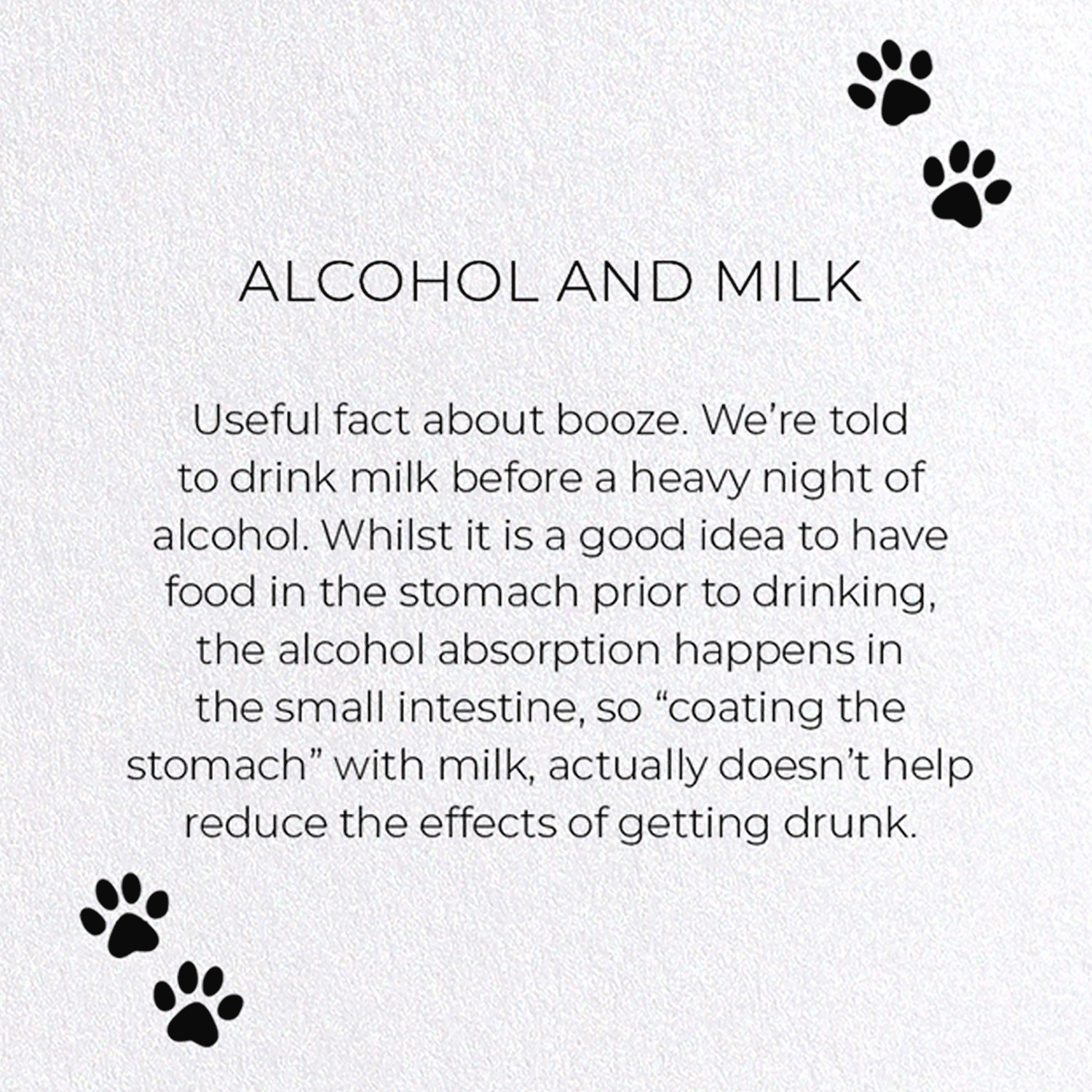 ALCOHOL AND MILK