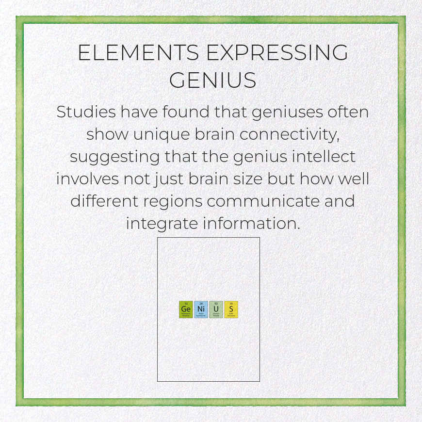 ELEMENTS EXPRESSING GENIUS