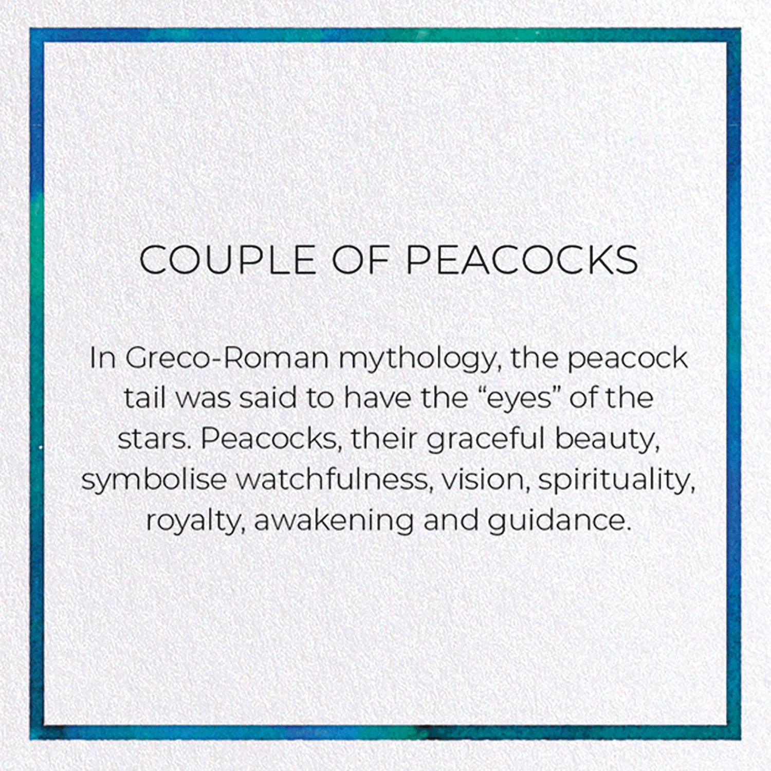 COUPLE OF PEACOCKS