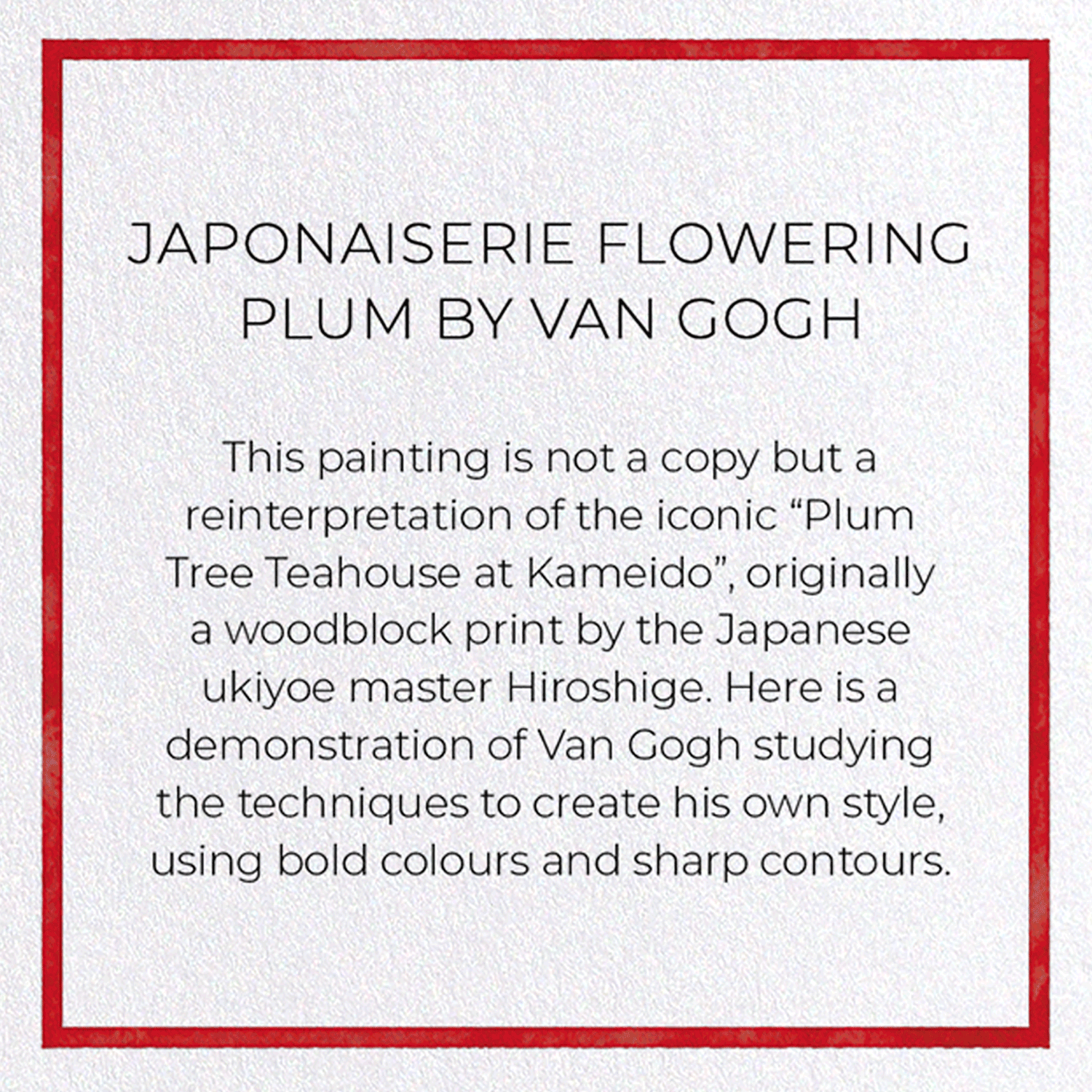 JAPONAISERIE FLOWERING PLUM BY VAN GOGH