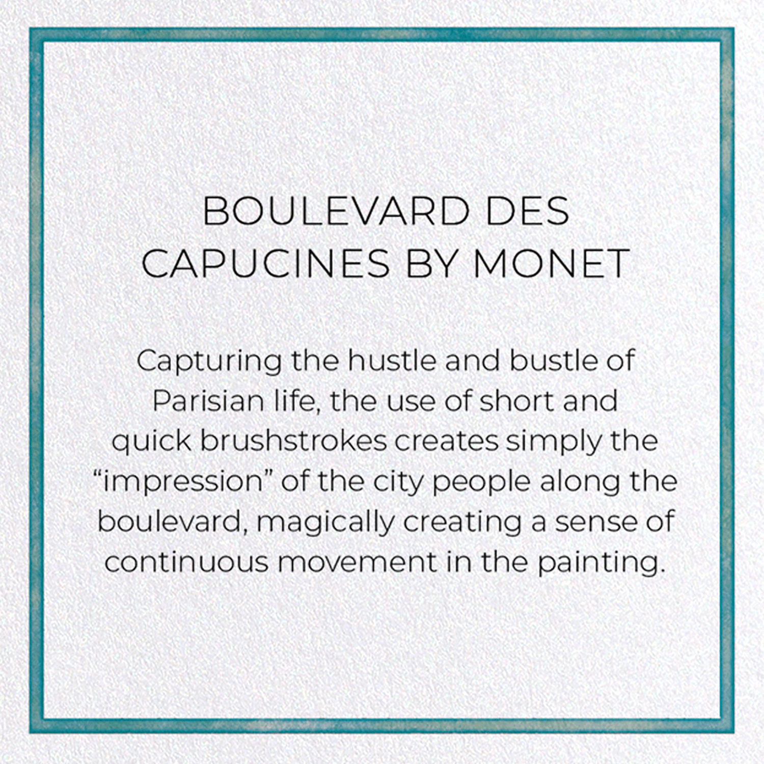 BOULEVARD DES CAPUCINES BY MONET
