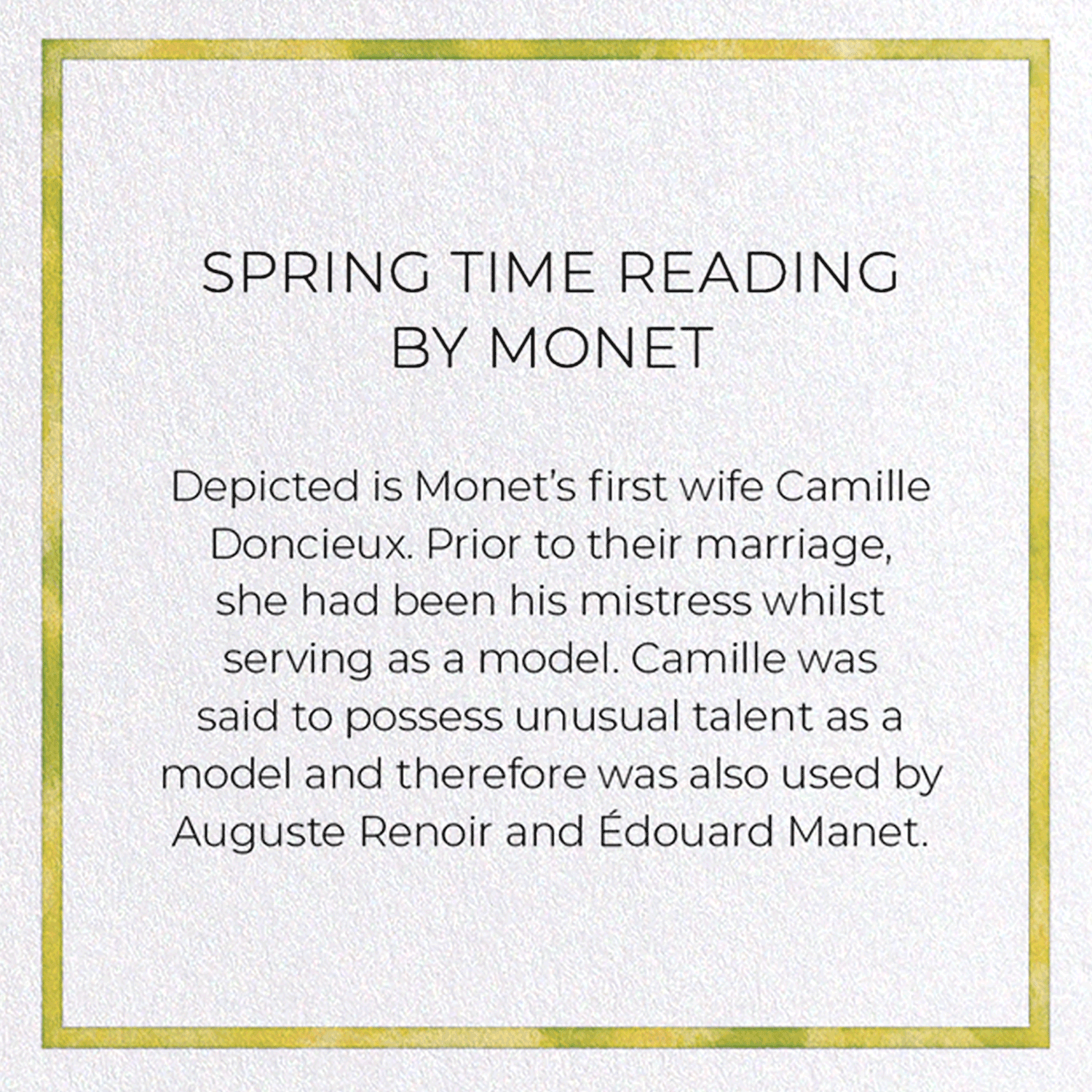 SPRING TIME READING BY MONET