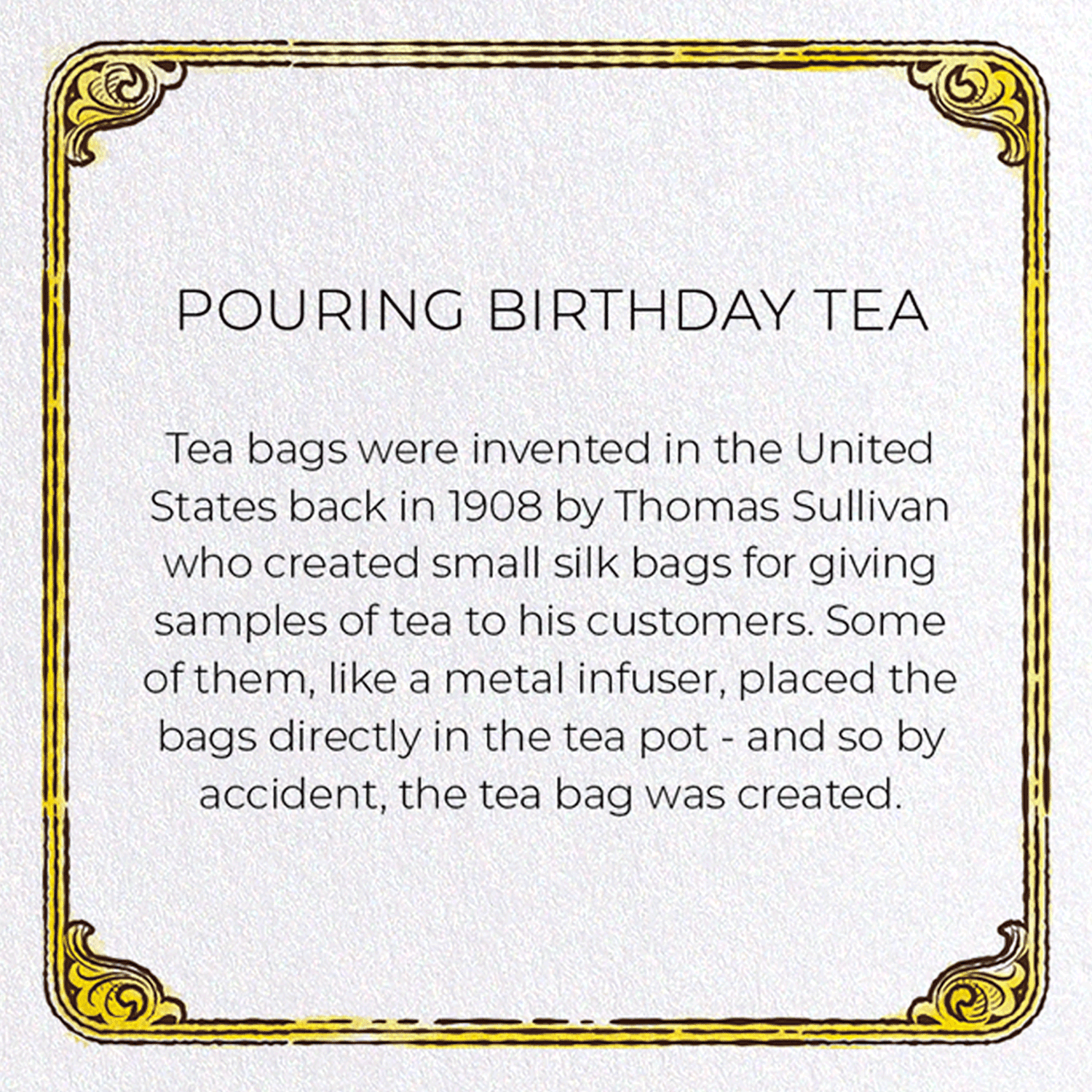 POURING BIRTHDAY TEA