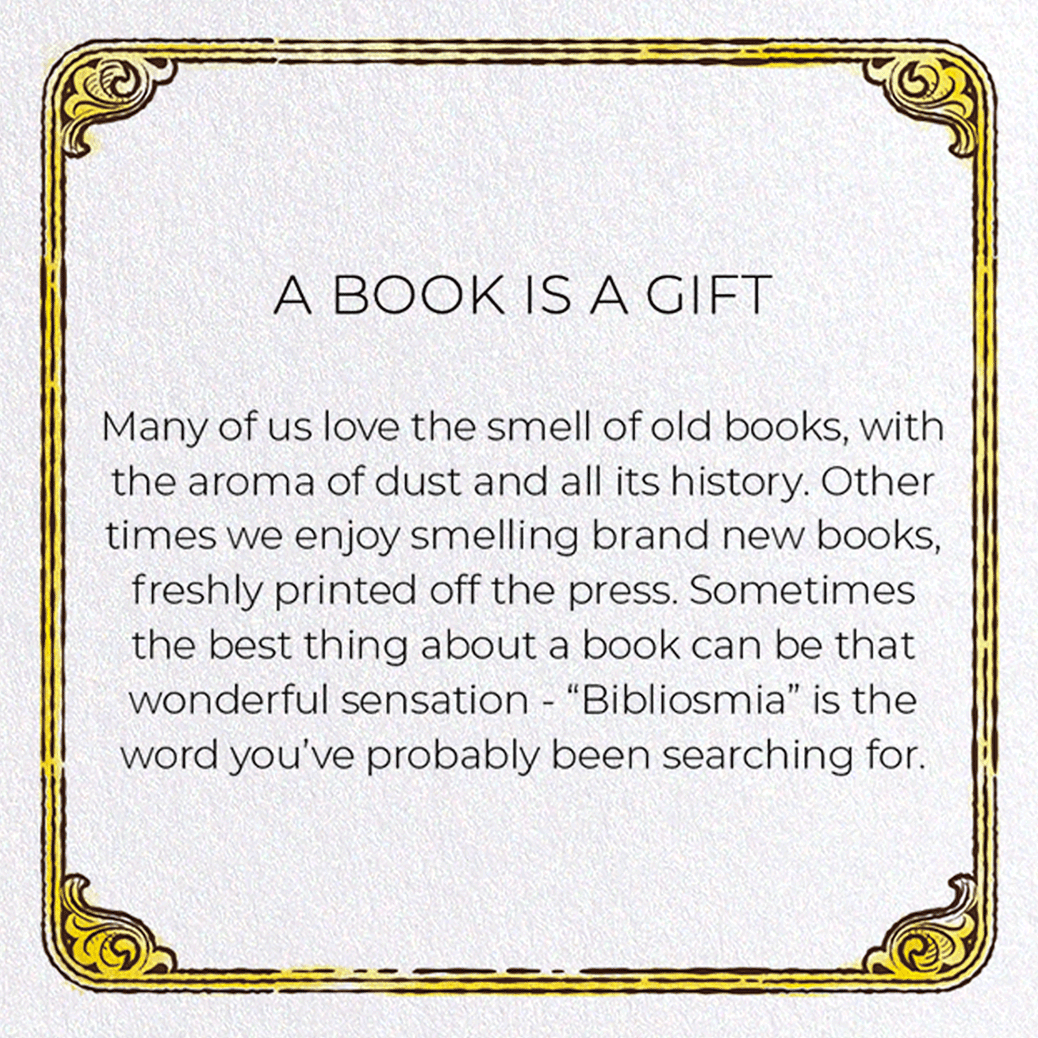 A BOOK IS A GIFT