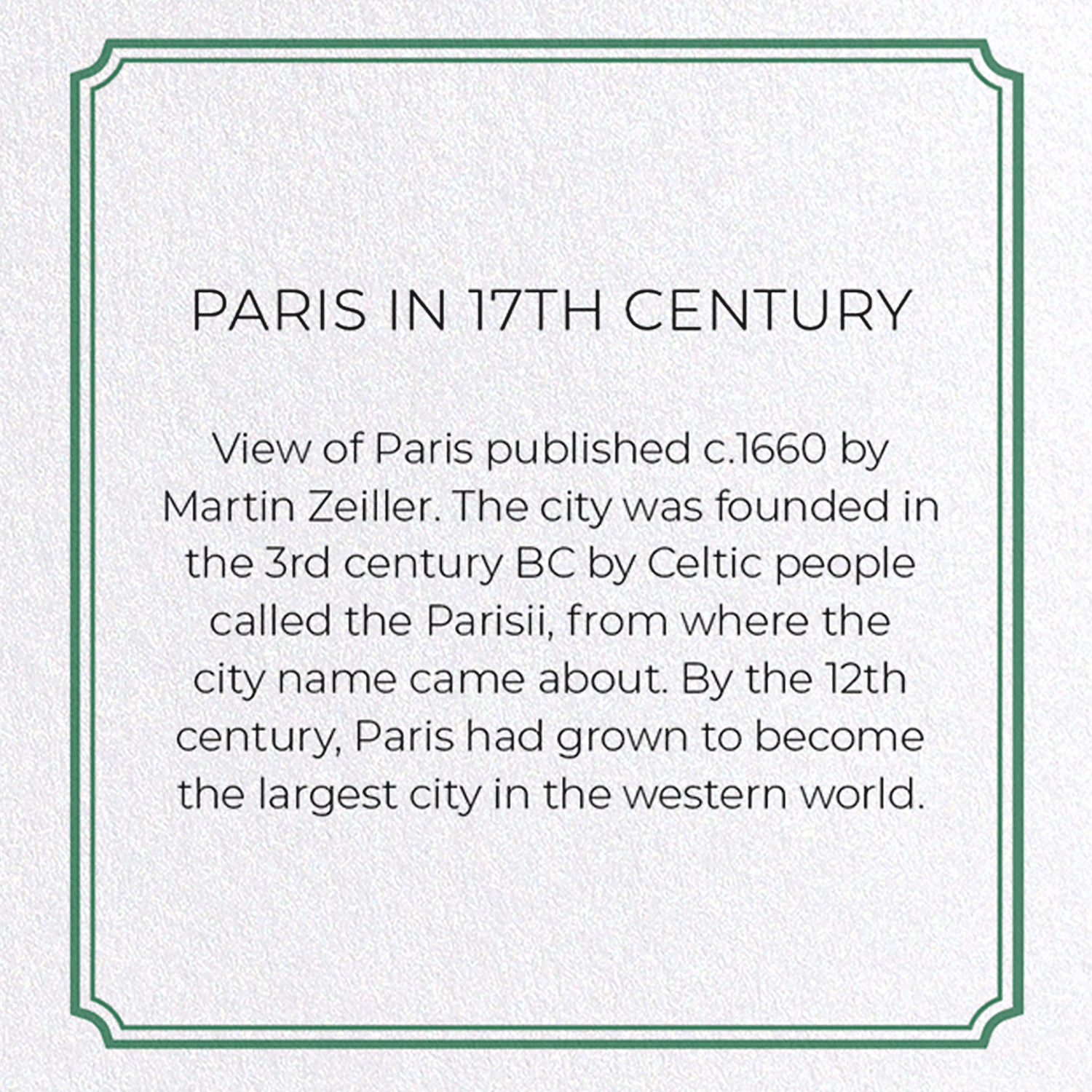 PARIS IN 17TH CENTURY