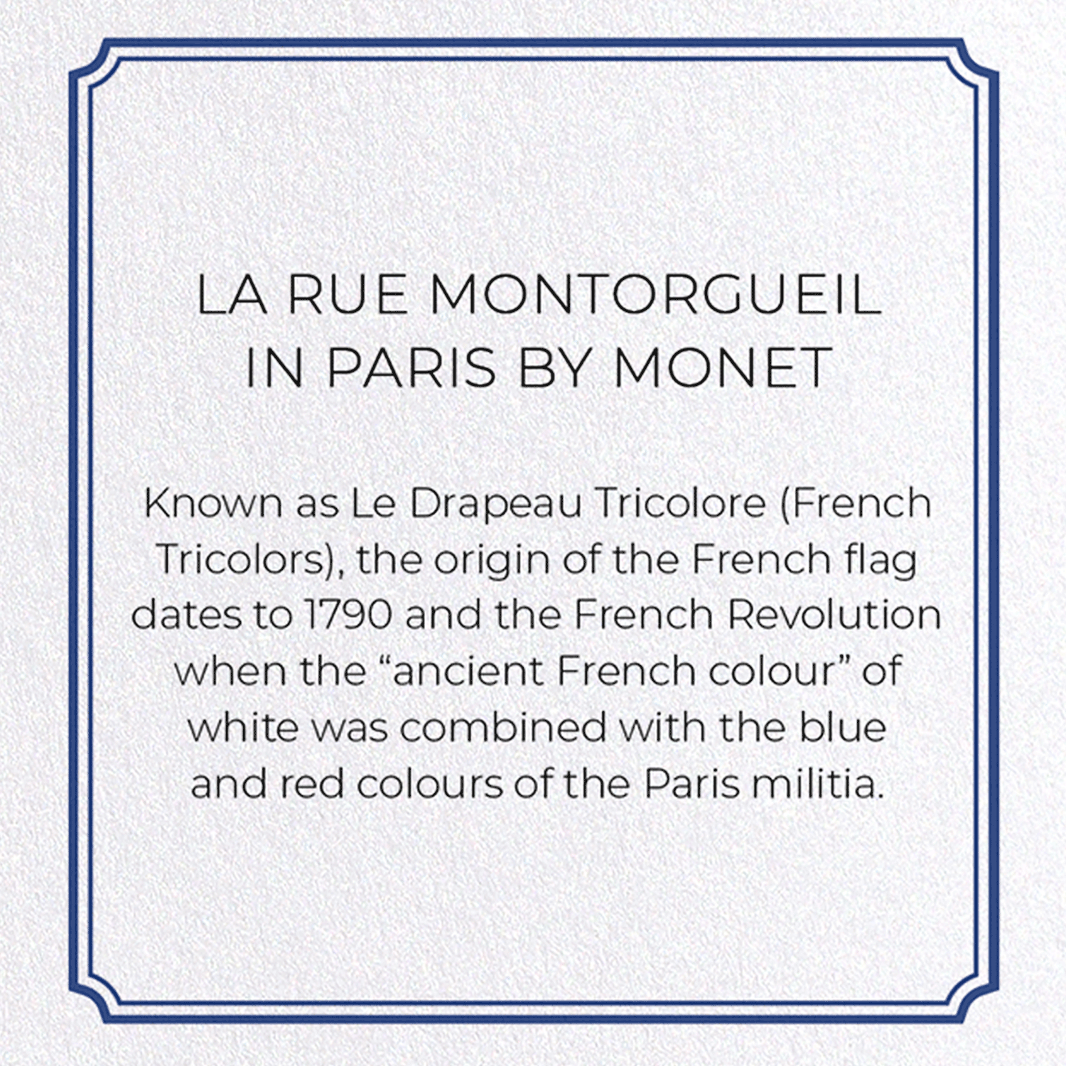 LA RUE MONTORGUEIL IN PARIS BY MONET
