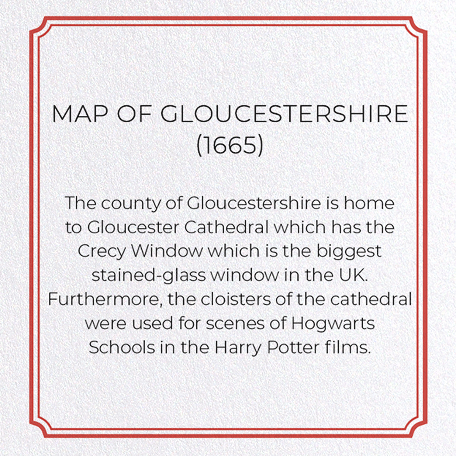 MAP OF GLOUCESTERSHIRE (1665)