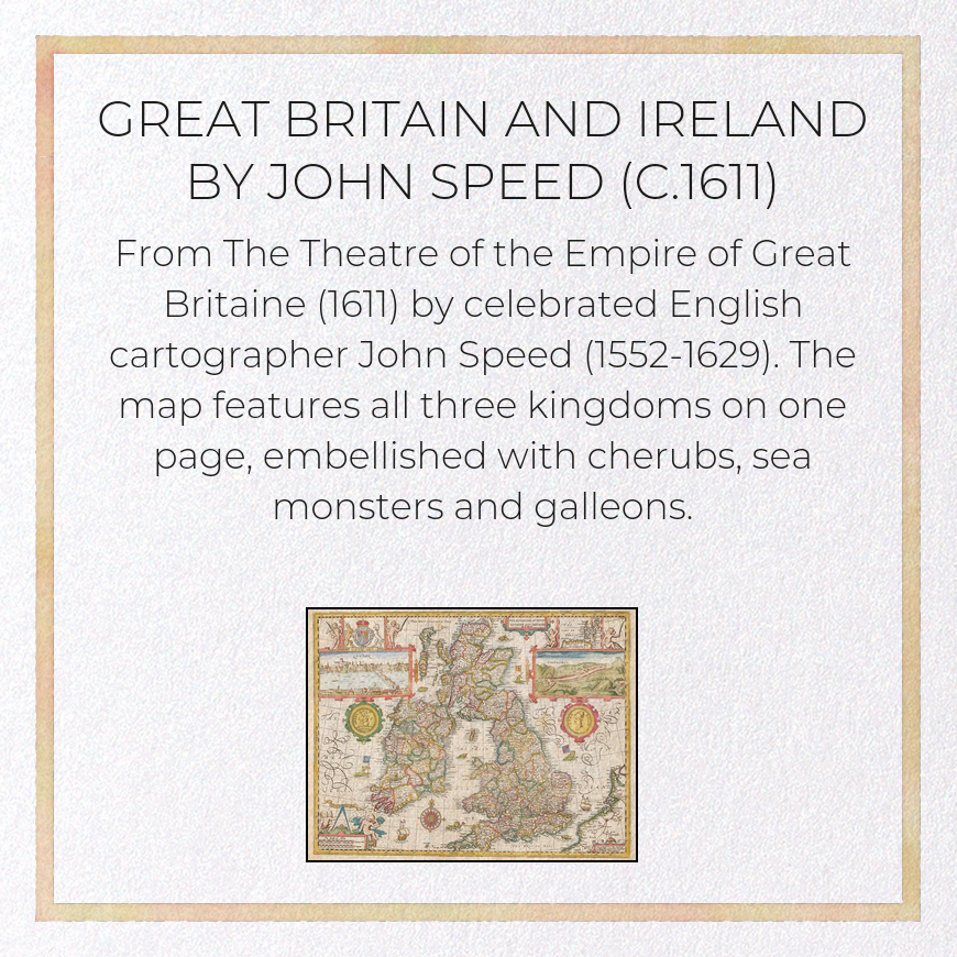 GREAT BRITAIN AND IRELAND BY JOHN SPEED (C.1611)