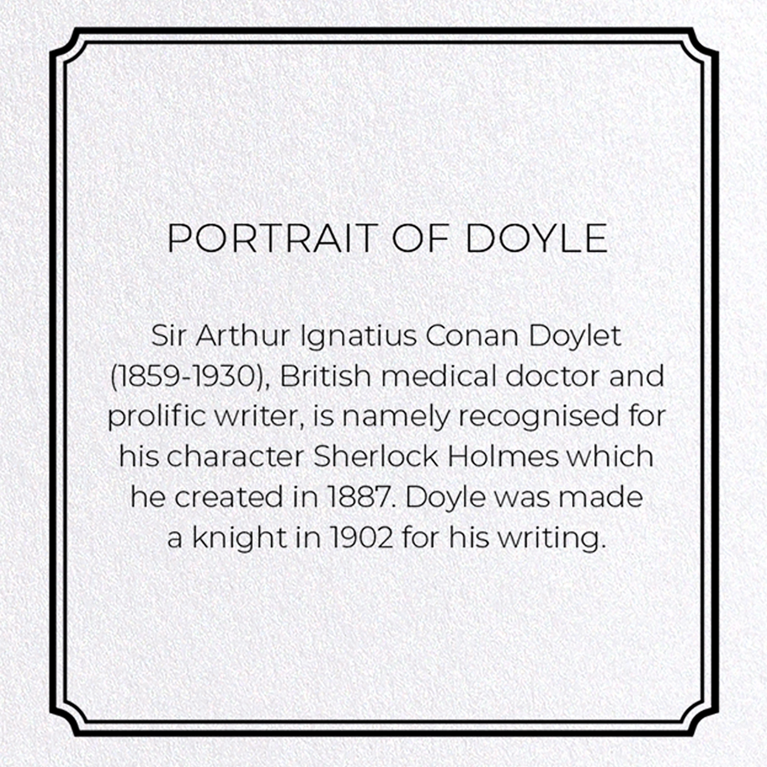 PORTRAIT OF DOYLE